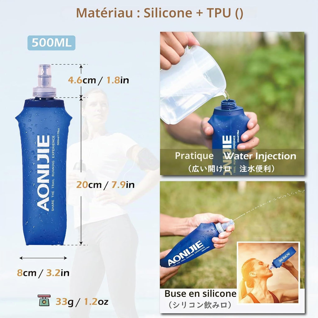 Gilet Trail 5L Sac À Dos Hydratation Running Pour Homme Femme Course À Pied Marathon Randonnée Cyclisme