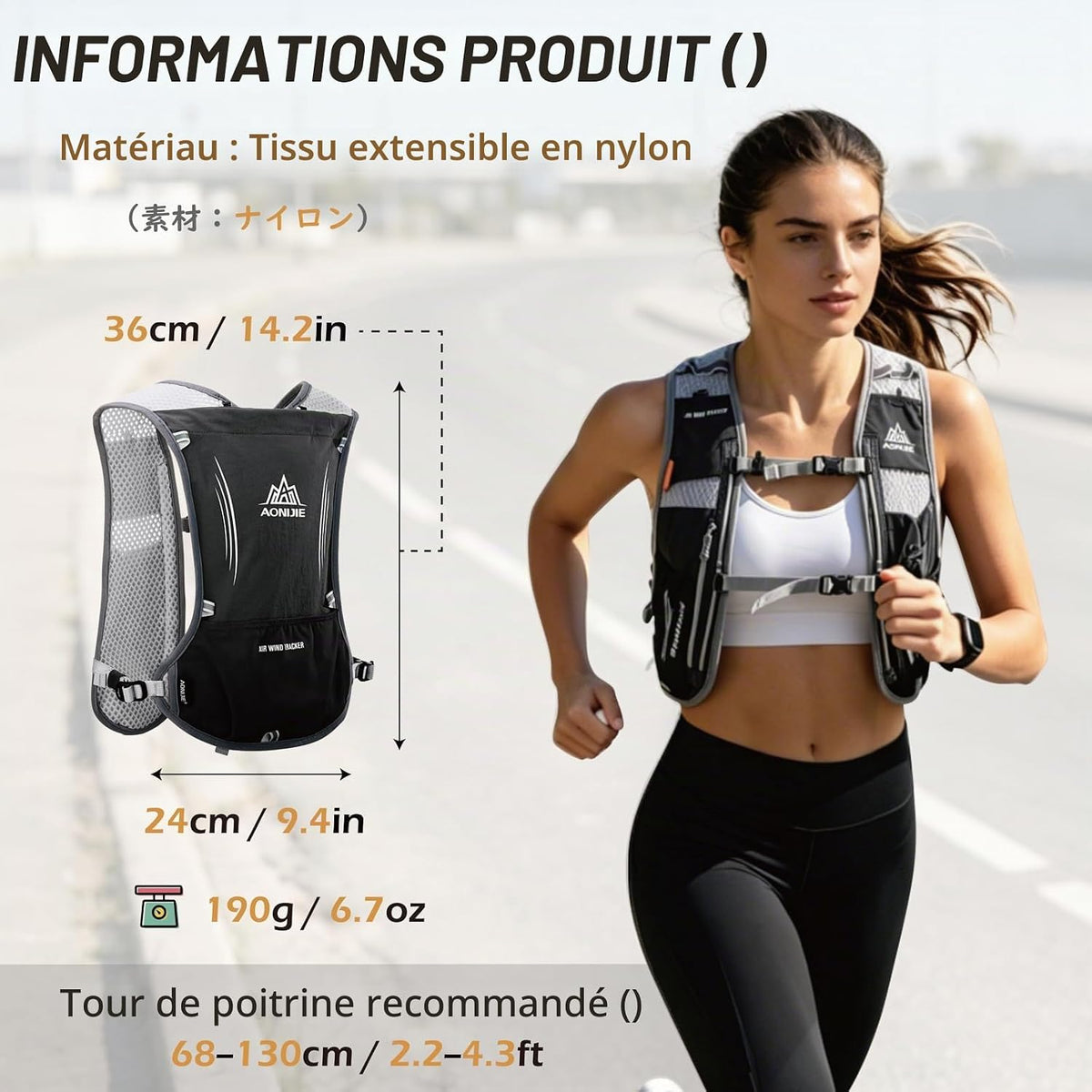 Gilet Trail 5L Sac À Dos Hydratation Running Pour Homme Femme Course À Pied Marathon Randonnée Cyclisme